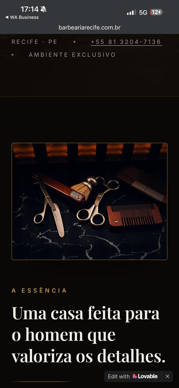 Recepção da Barbearia Recife